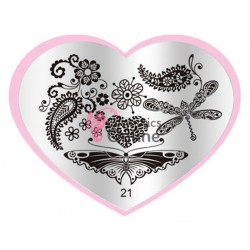 Matrita de Unghii din metal inima 7,1x5,6cm Heart 21